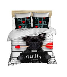 L'essentiel linge de maison Juego de Funda de Edredón Doble Blanco, Negro y Rojo